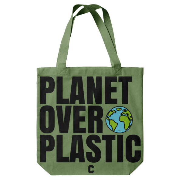 Planet Over Plastic Tote Bag